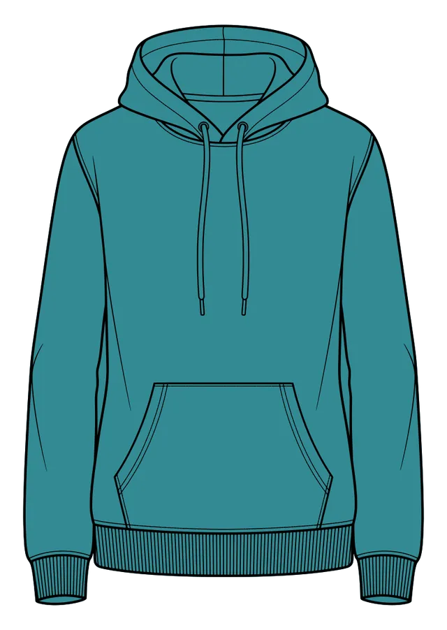 Hoodie in Petrol im Konfigurator gestalten