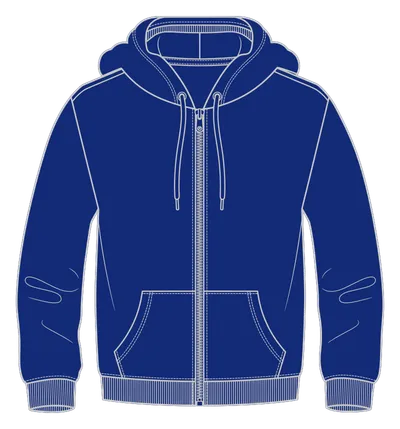 Zip-Hoodie in Marineblau