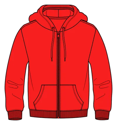 Zip-Hoodie in Rot