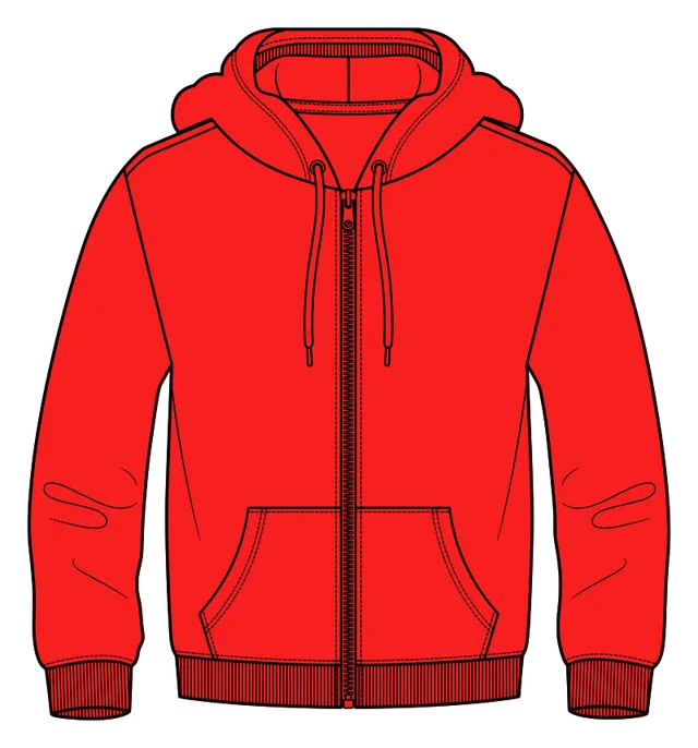 Zip-Hoodie in Rot im Konfigurator gestalten